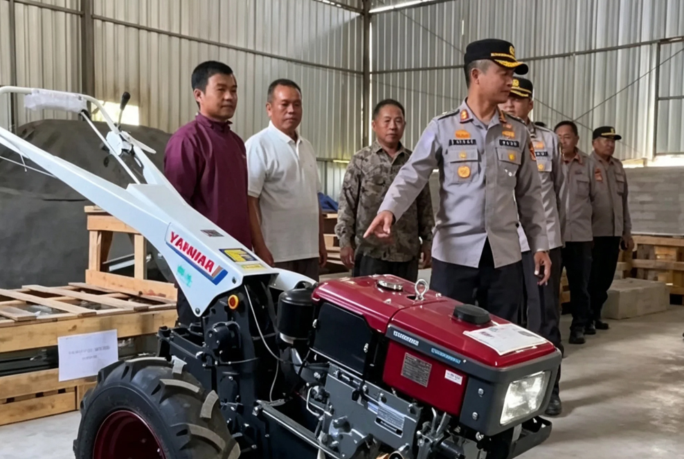 Perkuat Ketahanan Pangan, Polres Lombok Timur Dukung Petani dengan Alsintan