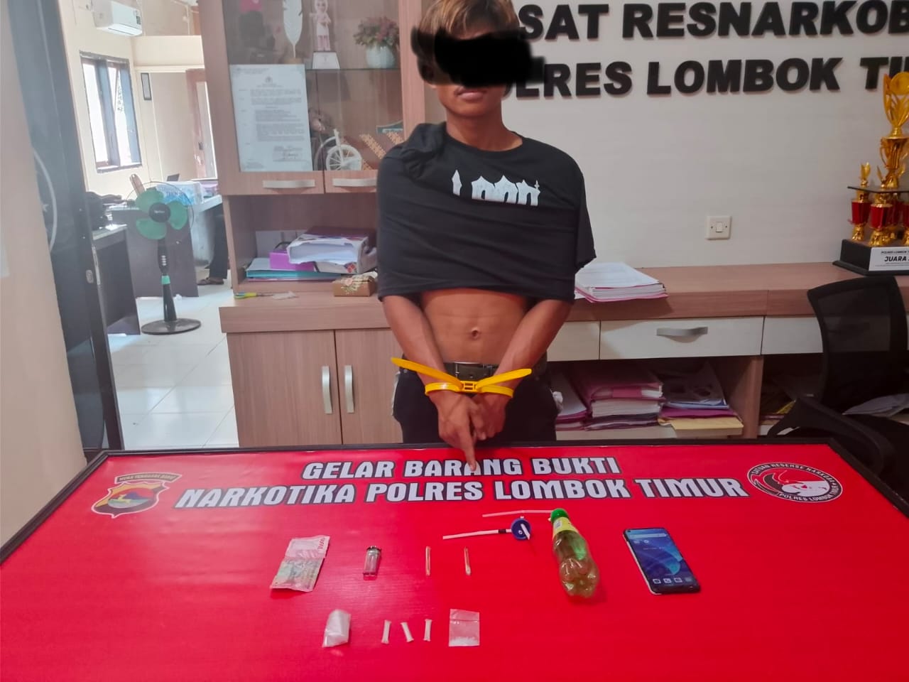 Polres Lombok Timur Ungkap Dugaan Peredaran Sabu di Labuhan Lombok, Terduga dan Barang Bukti Diamankan