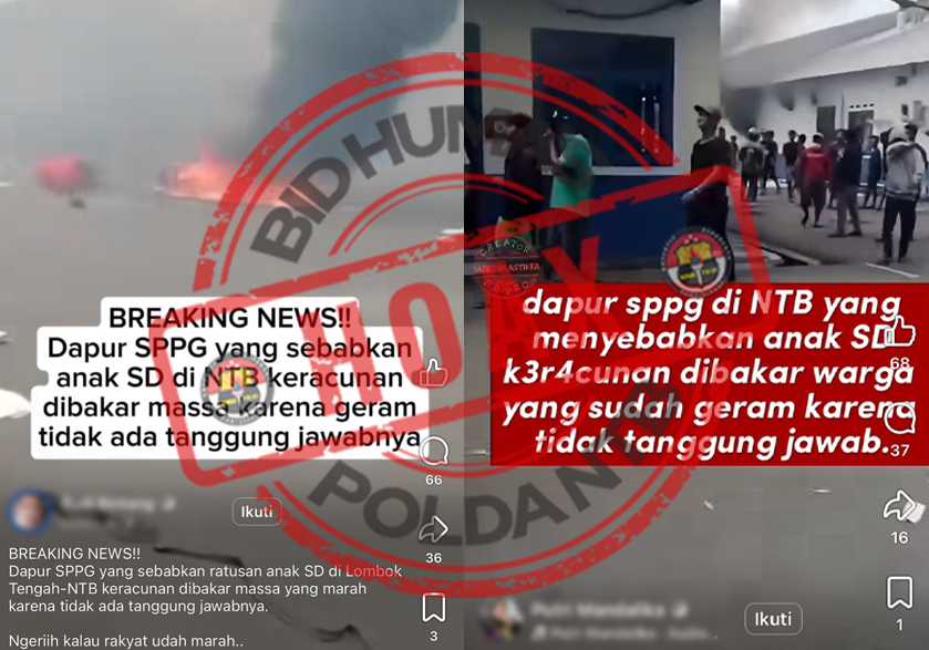 [HOAKS] Video Klaim Dapur SPPG di NTB Dibakar Warga