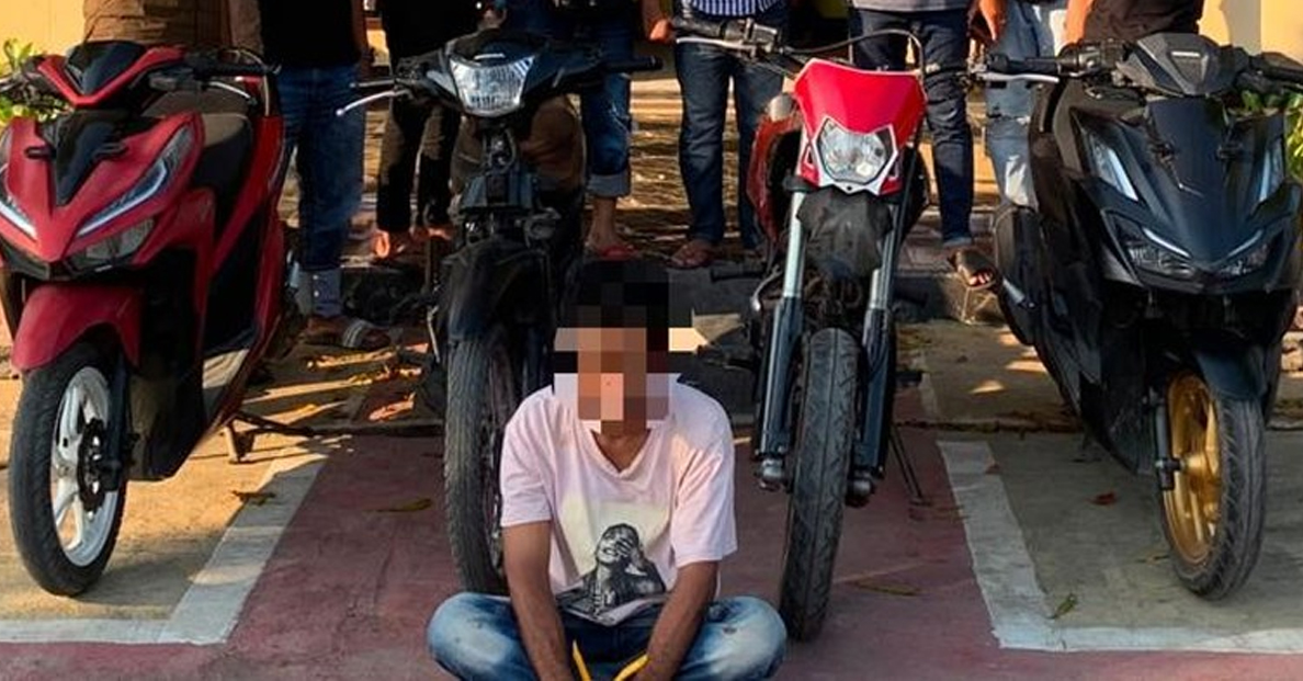 Polisi Tangkap Pria Diduga Curi Motor di Rumah Pacarnya, 4 Unit Kendaraan Disita