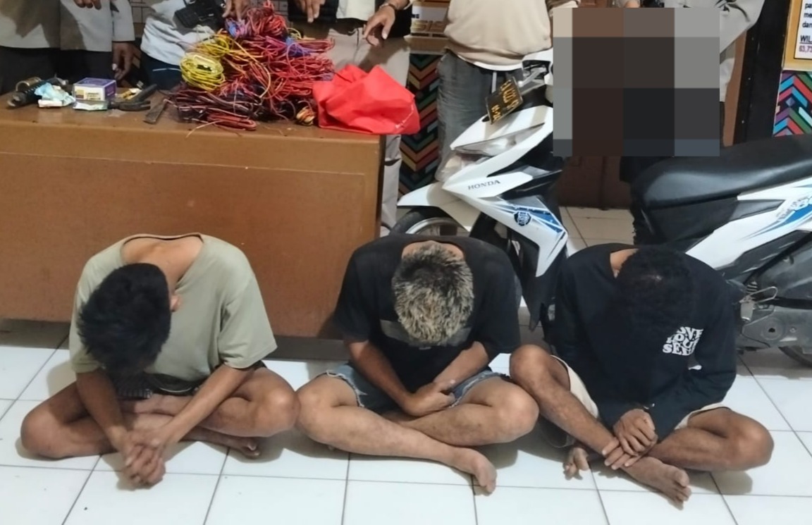 Diduga Curi Kabel Instalasi Listrik, Tiga Pria di Kota Bima Diamankan