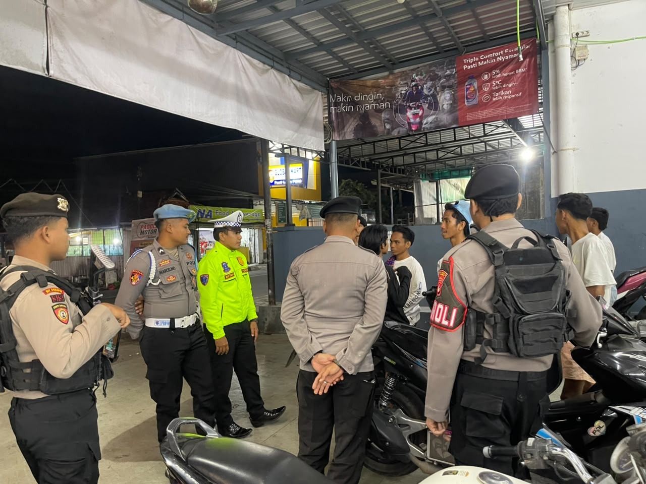 Patroli Cipta Kondisi, Polres Dompu Tertibkan Knalpot Brong dan Jaga Kamtibmas
