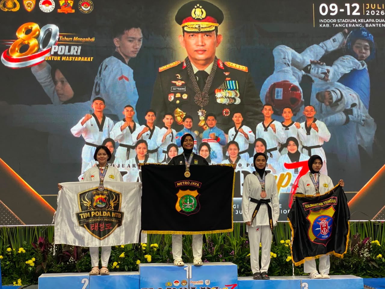 Polwan Polres Sumbawa Raih Juara II Kejuaraan Taekwondo Kapolri Cup ke-7